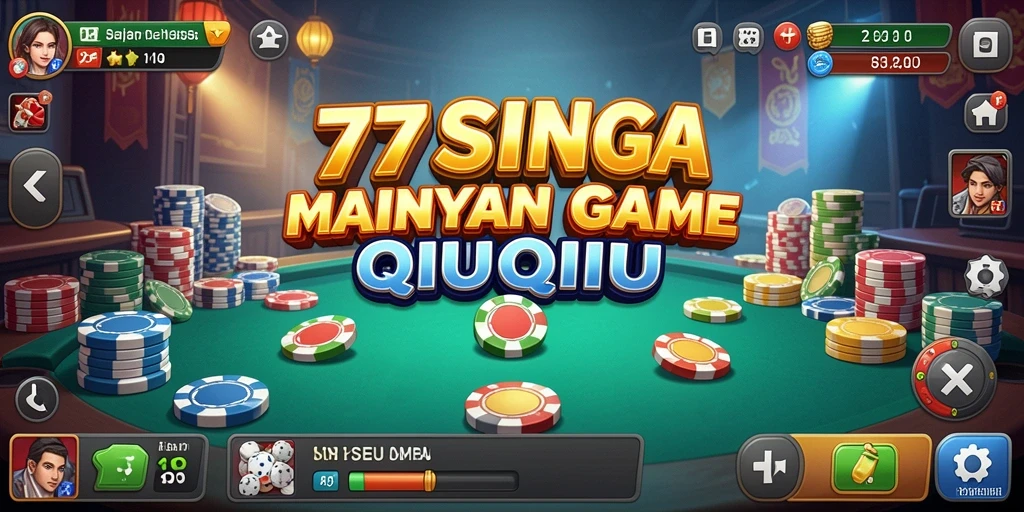Gameplay menarik dan seru dalam 77SINGA menunjukkan suasana permainan QiuQiu.