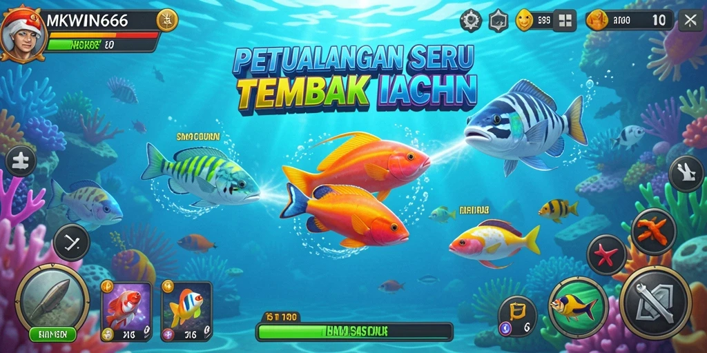 Tampilan gameplay seru dalam game Tembak Ikan MKWIN666.