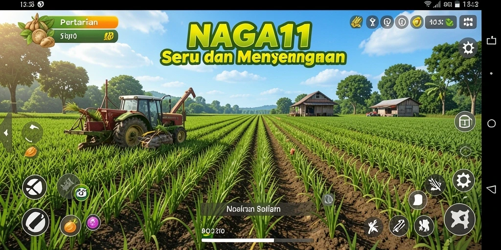 Screenshot gameplay <strong>NAGA11</strong> menunjukkan keindahan ladang yang dikelola dengan baik.