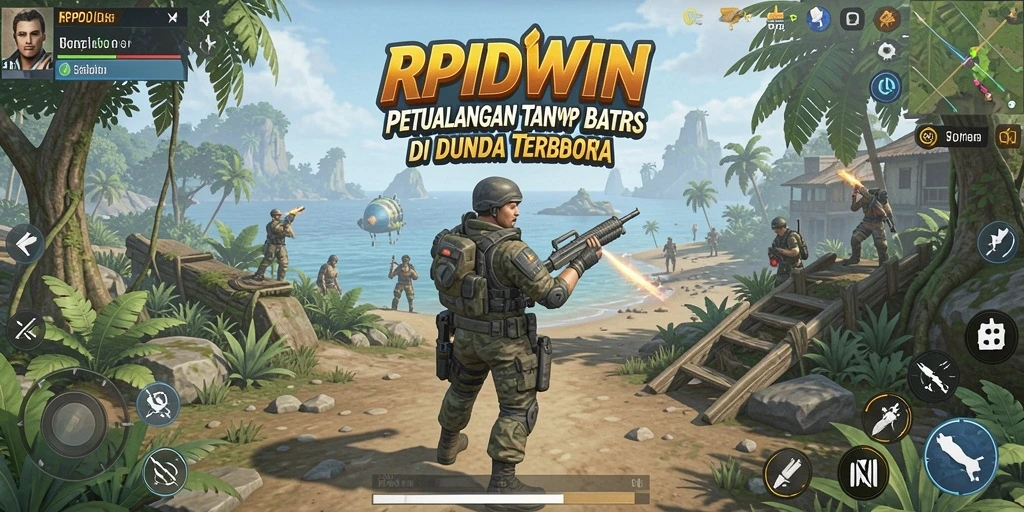 Tampilan gameplay RPIDWIN yang menakjubkan di dunia terbuka.